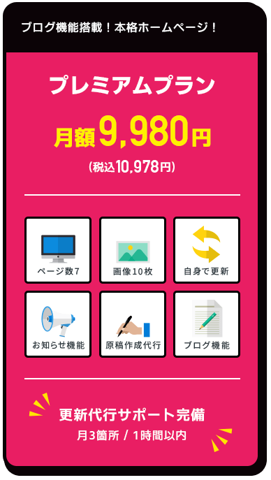 プレミアムプラン 月額9,980円（税込10,978円）