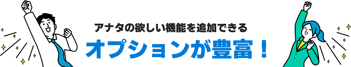 アナタの欲しい機能を追加できるオプションが豊富！