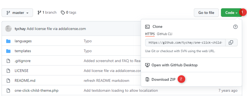 One-Click Child Theme