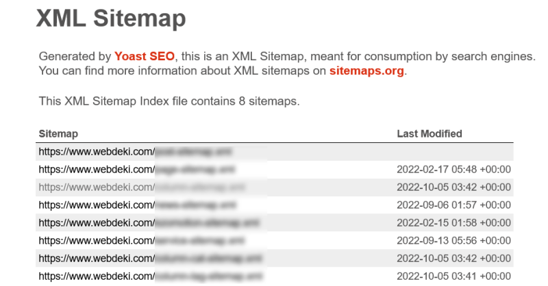 XML sitemap